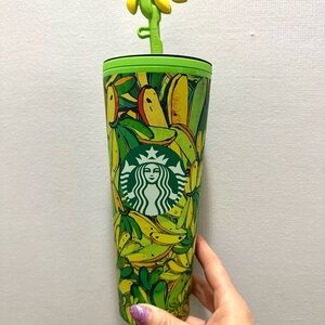 Starbucks Green Banana Print Tumbler